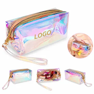 Iridescent Clear TPU Makeup Bag Waterproof Travel Cosmetic