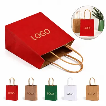 Mini White Kraft Gift Bag with Handles for Retail & Party