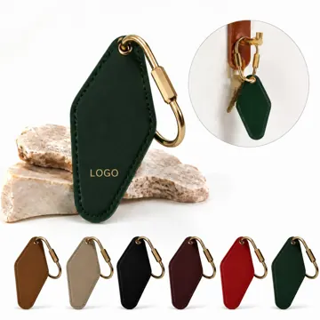 Vintage Rhombus PU Leather Keychain with Sturdy Metal Ring