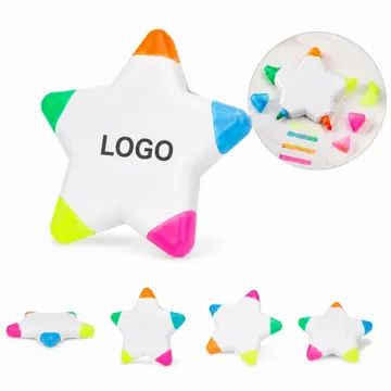 Watercolor Chisel Highlighters - Five-Pointed Star Shape
