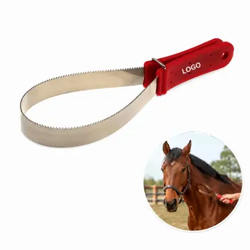 Stainless Steel Serrated Horse Sweat Scraper with Curry Comb