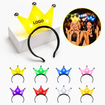 LED Crown Tiara Headband with Built-in Battery for Festive