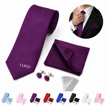 Custom Polyester Tie Set for Men Gift Box Wrinkle-Resistant
