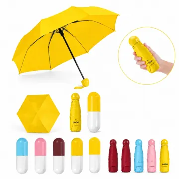 Mini Travel Umbrella Portable Capsule with Water-Resistant
