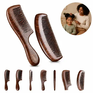 Natural Sandalwood Comb for Detangling, Anti-Static