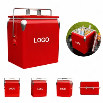13L Retro Cooler with Bottle Opener, Compact Ice Chest