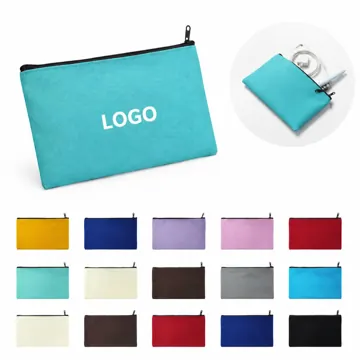 Colorful Canvas Zipper Pencil Case for School Office Travel