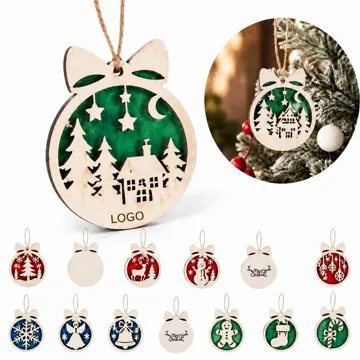 Natural Wood Hanging Ornaments with Hole for DIY Holiday
