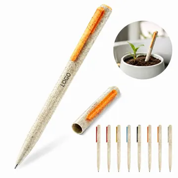 Eco Wheat Straw Ballpoint Pens, Biodegradable & Smooth