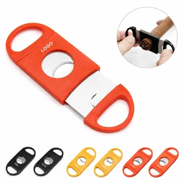 Plastic Cigar Cutter with Stainless Steel Blade, Portable