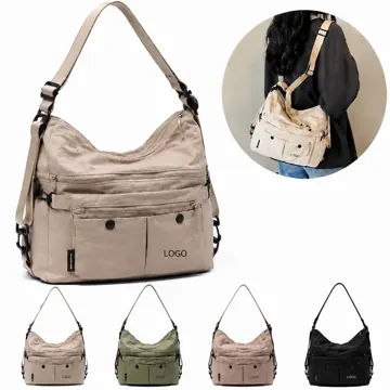 Convertible Nylon Crossbody Bag with Adjustable Strap