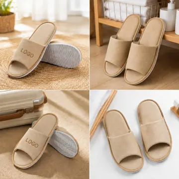 Breathable Disposable Non-Skid Linen Slippers for Travel