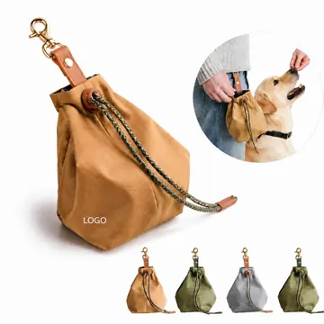 Canvas Pet Food Drawstring Bag with Secure Closure