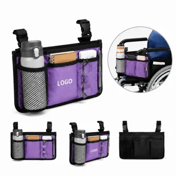 Multipocket Wheelchair Armrest Bag for Organized Storage