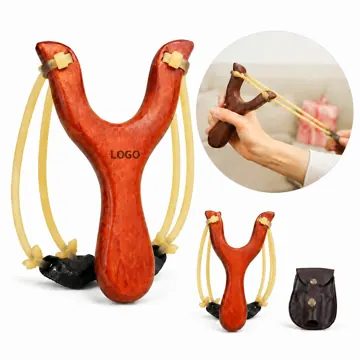 Wooden Slingshot with Target Boards for Precision Practice