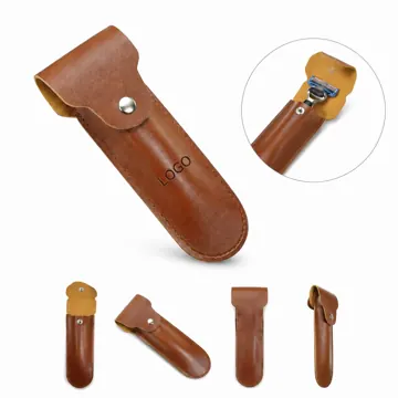 PU Leather Travel Razor Case, Protective Sleeve