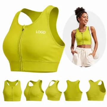 Front-Zip High-Impact Sports Bra & Yoga Top with Racerback