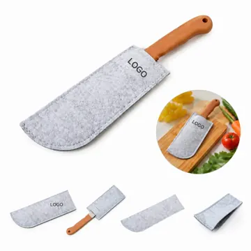 Hand-Stitched Felt Chef Knife Sheath for Safe Storage