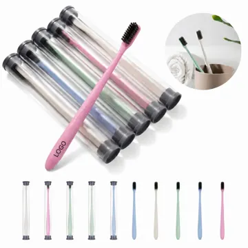 Charcoal Travel Toothbrush with Hygienic Storage Tube
