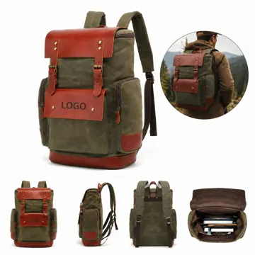 Large Capacity Water-Resistant Waxed Canvas Backpack