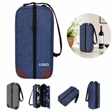 Dual-Compartment Insulated Wine Cooler Bag for Travel