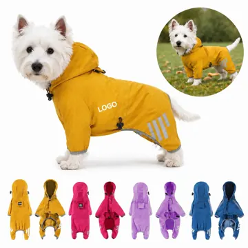 Reflective Dog Raincoat with Hood, Waterproof for Outdoor