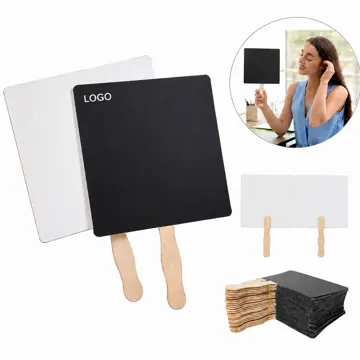 Mini Billboard Hand Fans Double-Sided Full-Color Square