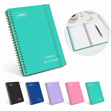 Undated A5 Lined Coil Planner Notebook for Daily