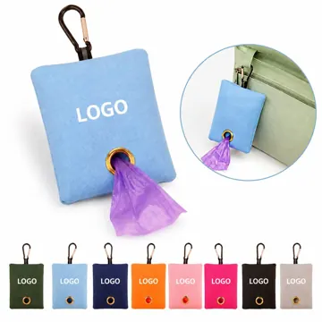 Canvas Pet Waste Bag Dispenser with Carabiner Clip