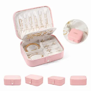 PU Leather Square Jewelry Box with Multiple Compartments