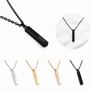 Engraved Stainless Steel Couple Necklace Set for Two