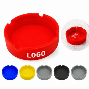 Heat-Resistant Silicone Ashtray Portable Round Travel