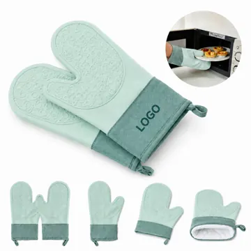 500°F Heat Resistant Silicone Oven Mitts with Cotton Lining