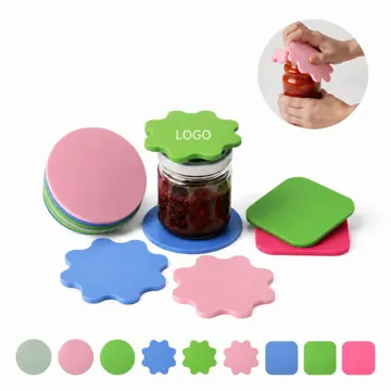 Silicone Jar Opener Coaster with Built-in Bottle Opener