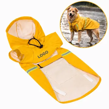 Reflective Waterproof Dog Raincoat with Adjustable Hood