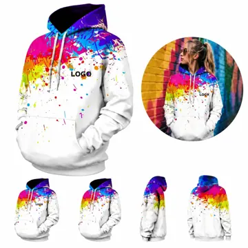 3D Graffiti Hoodie Unisex Pullover with Front and Back Print