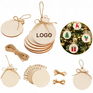 Natural Wood Craft Discs with Hole for DIY Projects
