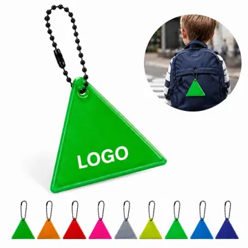 Reflective PVC Keychain Triangular Bag Pendant for Safety