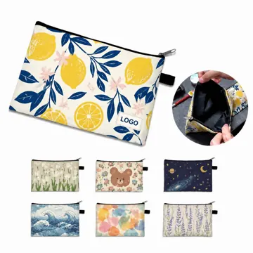 Waterproof Full Print Zipper Makeup Pouch Travel Organizer