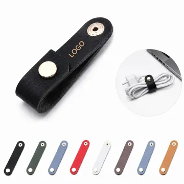 Genuine Leather Cable Organizer for Travel, Desk, and Bag