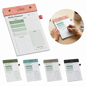Faux Leather Snap Planner with Durable Leatherette Cover