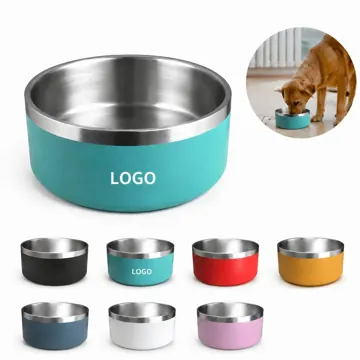 Stainless Steel Pet Bowl 42oz, Double-Layer Non-Slip
