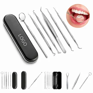 Stainless Steel Dental Cleaner Kit with Tongue Scraper