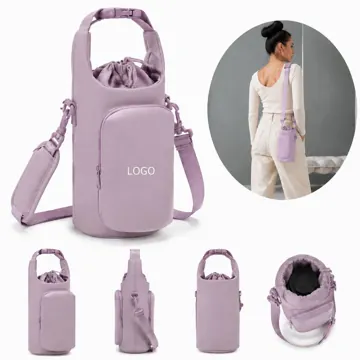 Insulated Water Bottle Holder Bag with Phone Pocket