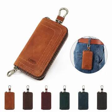Top-Grain Cowhide Key Organizer with Secure Closure