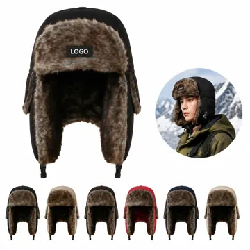 Fleece-Lined Windproof Winter Hat with Earflaps for Warmth