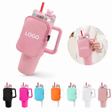 Customizable 40oz Neoprene Water Bottle Pouch with Strap