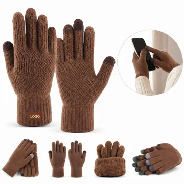 Thick Touchscreen Winter Gloves for Adults with 3-Finger