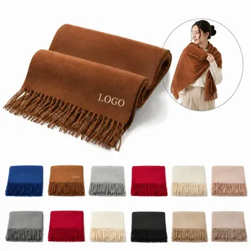 Solid Warm Long Cashmere Scarf Shawl Wrap for Winter