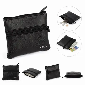 PU Zipper Coin Purse with Metal Closure, Compact Organizer